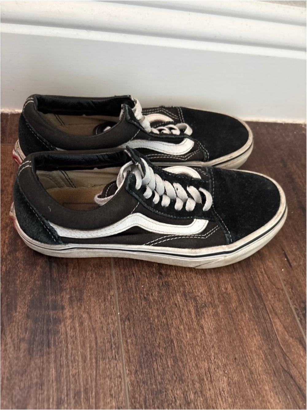 Vans Black and White Low-Top Skate Sneakers